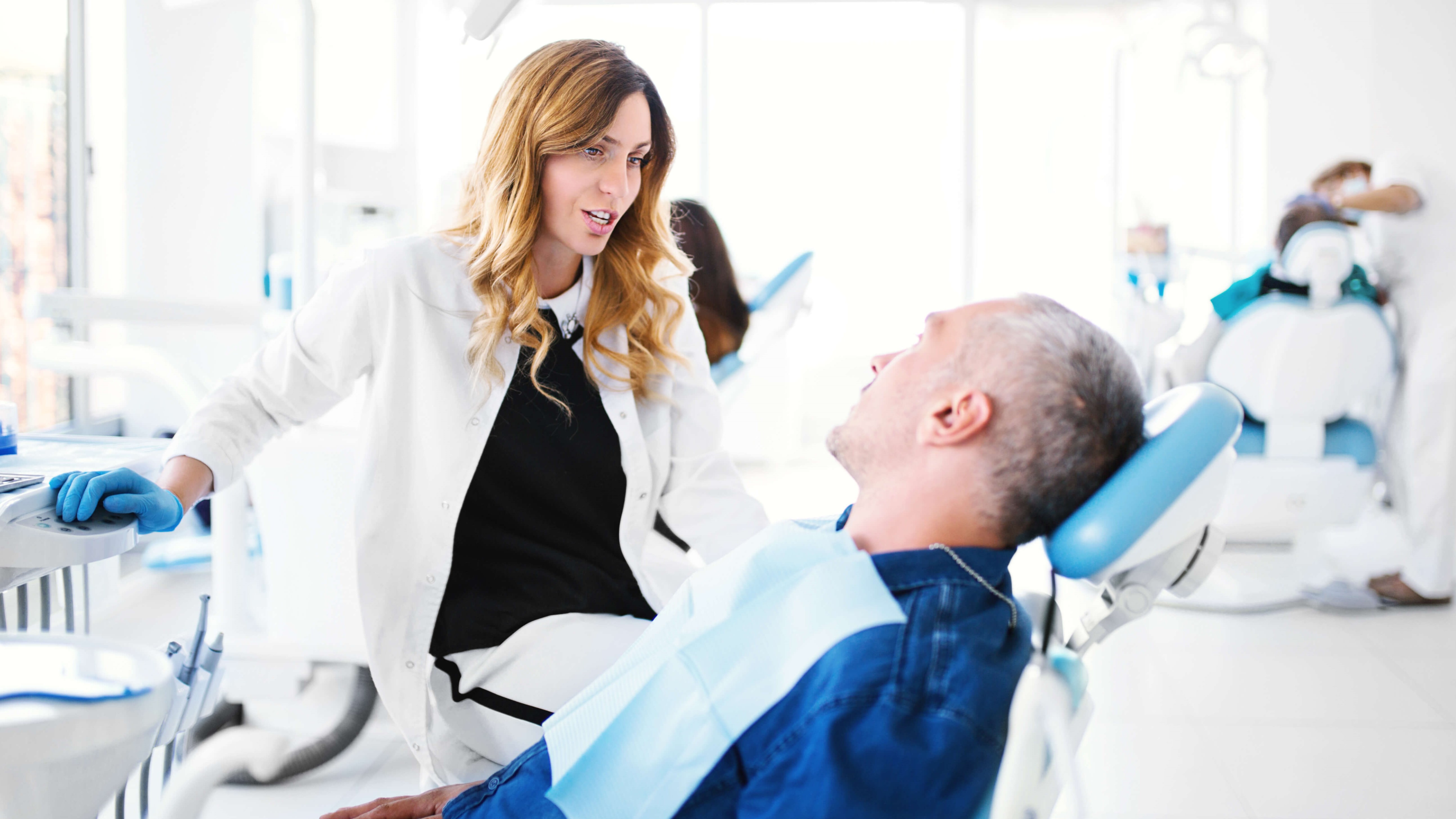 man in dentist chair